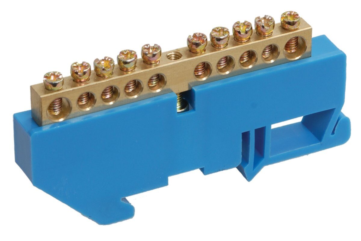 Шина "N" нулевая на комбинированном DIN-изолятор 6х9-4