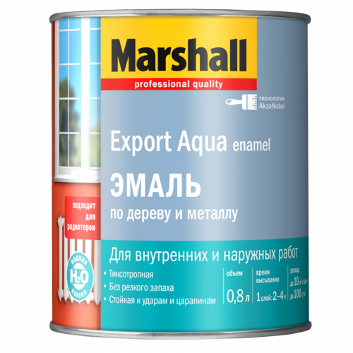 Краска д/дерева и металла водная Export Aqua белая 2,5л Маршалл